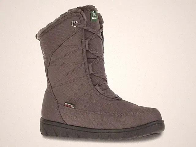 Kamik Womens Boots Hannah Mid Waterproof Winter Charcoal Vegan Odor Control NIB