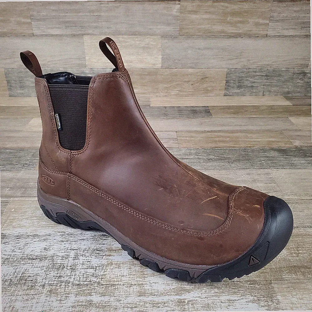 Keen Anchorage III Mens Hiking Boots Sz 14 Dark Earth Mulch Slip On Waterproof