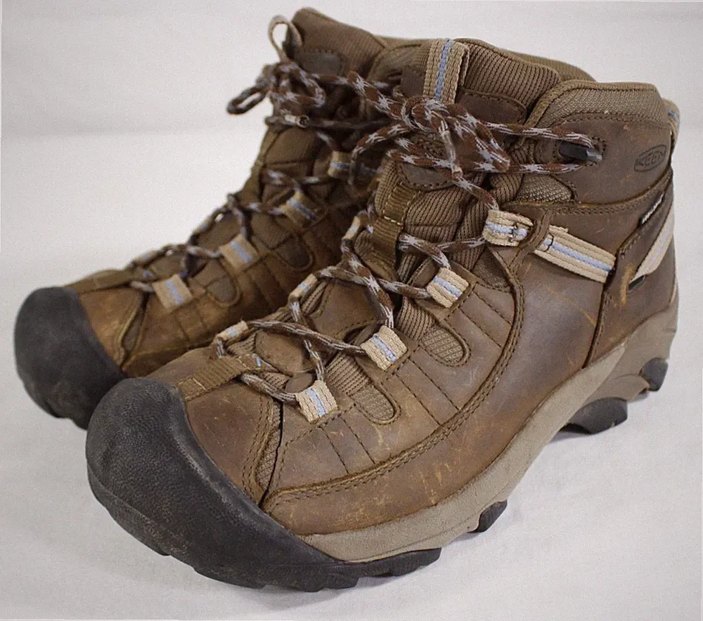 Keen Boots Women's 10 Targhee II Mid WP Keen.Dry Waterproof Hiking Leather Brown