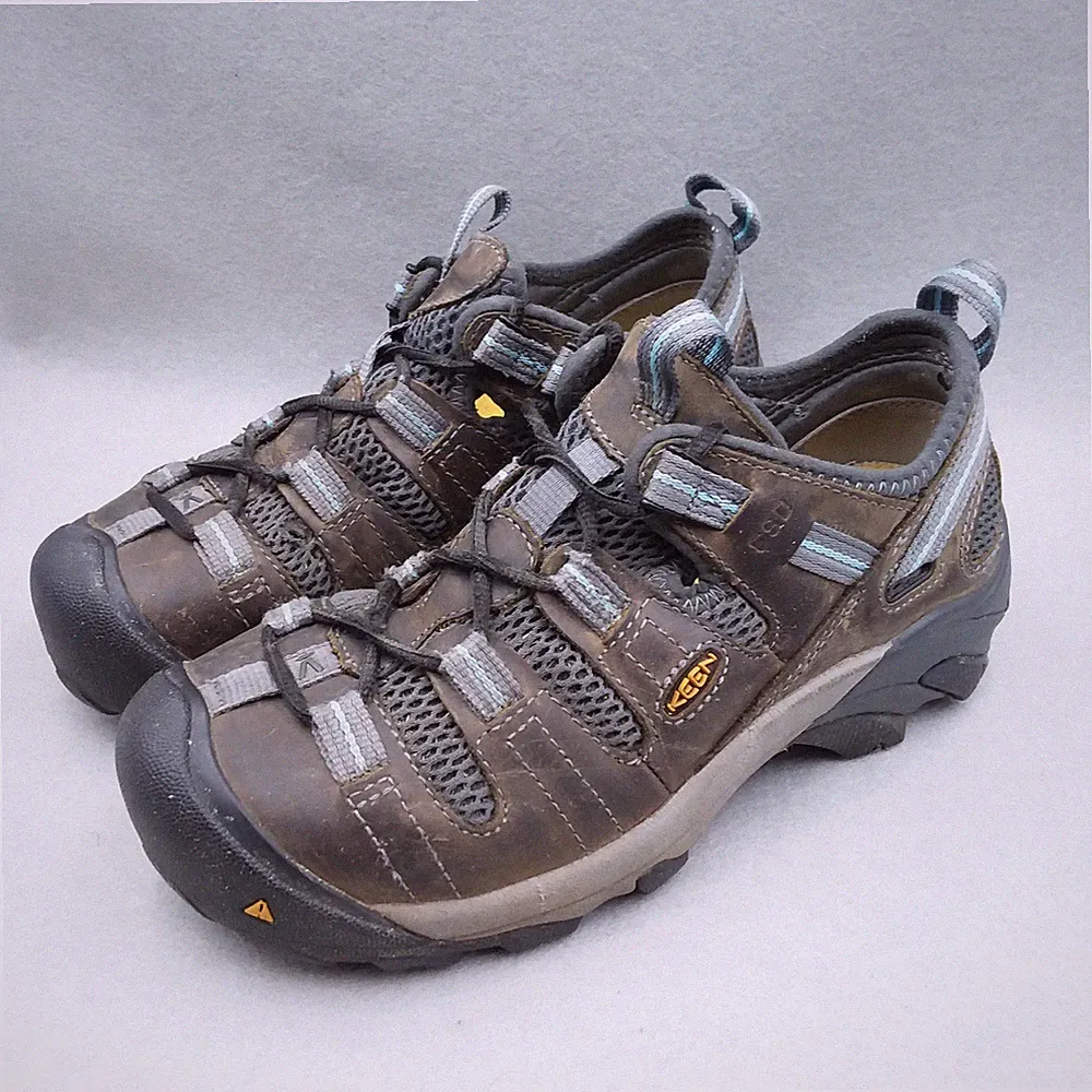 KEEN ESD Brown Leather Work Hiking Trail Shoes Men's 7 Steel Toe ASTM F2413-11