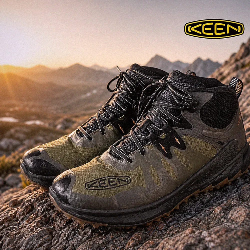 KEEN Hiking Boots Mens 10.5 Green Zionic Mid Dark Olive Outdoors Waterproof