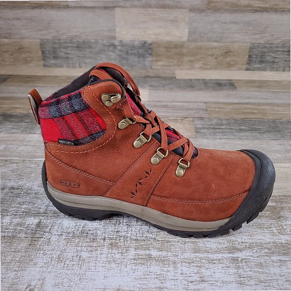 Keen Kaci III Winter Womens Hiking Boots Sz 10 Tortoise Shell Red Waterproof