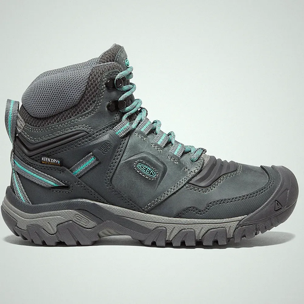 Keen Ridge Flex Mid Waterproof Hiking Womens Grey Sneakers Athletic Shoes 10260