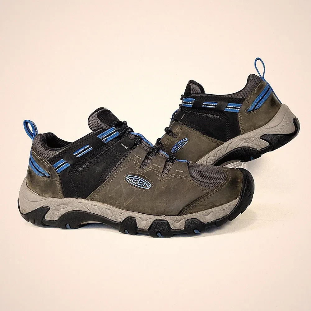Keen Steens Vent Hiking Shoes Mens 10.5 Gray Blue Trail Waterproof Toe Cap
