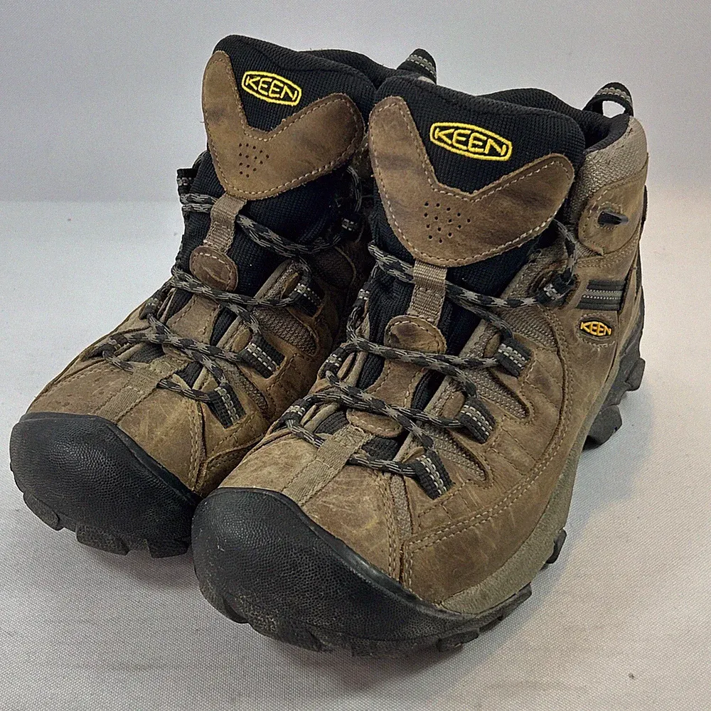 KEEN Targhee II Mid Waterproof Hiking Boots Men's Size 9D Brown Leather Gorpcore