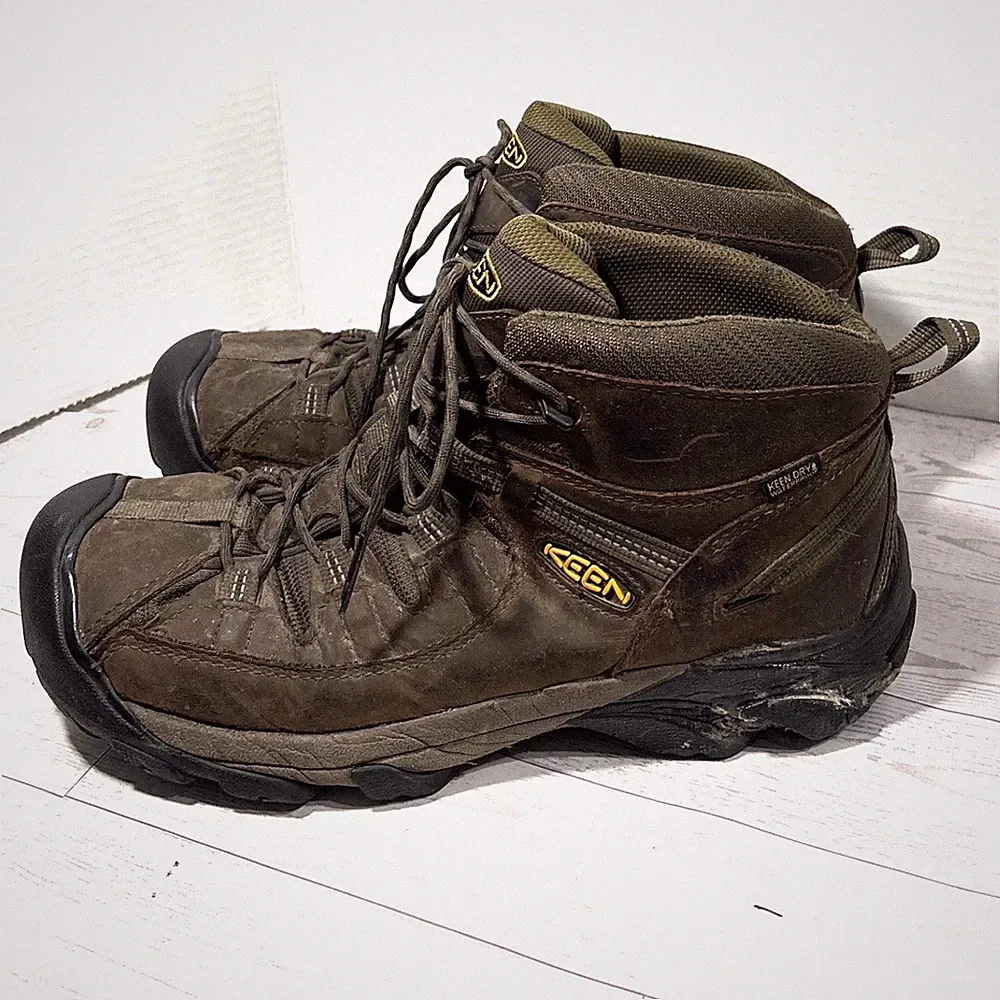 Keen Targhee II Mid Waterproof Hiking Boots Mens Brown Leather Trail Shoes