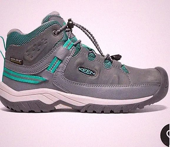 Keen Targhee Mid Waterproof Hiking Boots Gray 1026301 (GS) Youth Big Kids' NEW