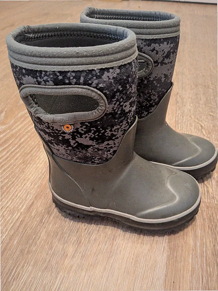 Keen Unisex Kids Rain Boots Gray Camouflage US Size 10 Synthetic Rubber