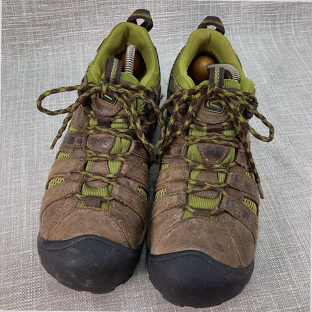 Keen Women’s Hiking Voyageur Size 8.5 Brown Green Ankle High Shoe Padded Collar