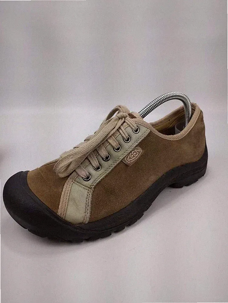 KEEN Womens Hiking Shoes Brown Lace Up Low Top Slip Oil Resistant 10
