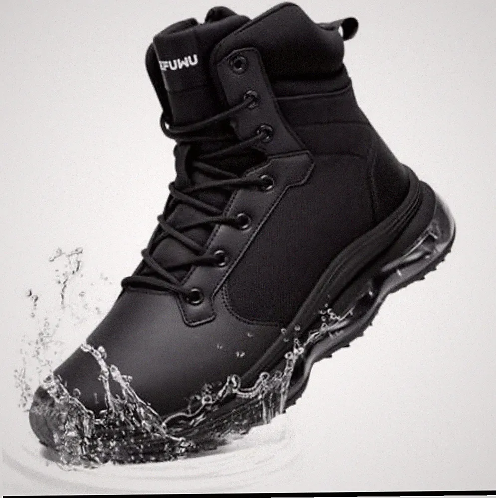 KEFUWU Backpacking Boots Military Tactical Men 6 Inches Waterproof Lightweight B