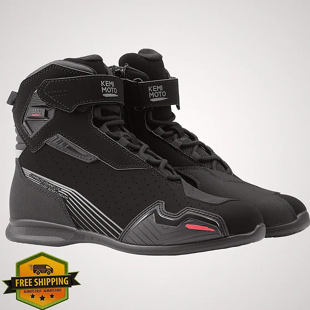 KEMIMOTO Men Motorcycle Boots CE Ankle Mesh Breathable Riding Shoes