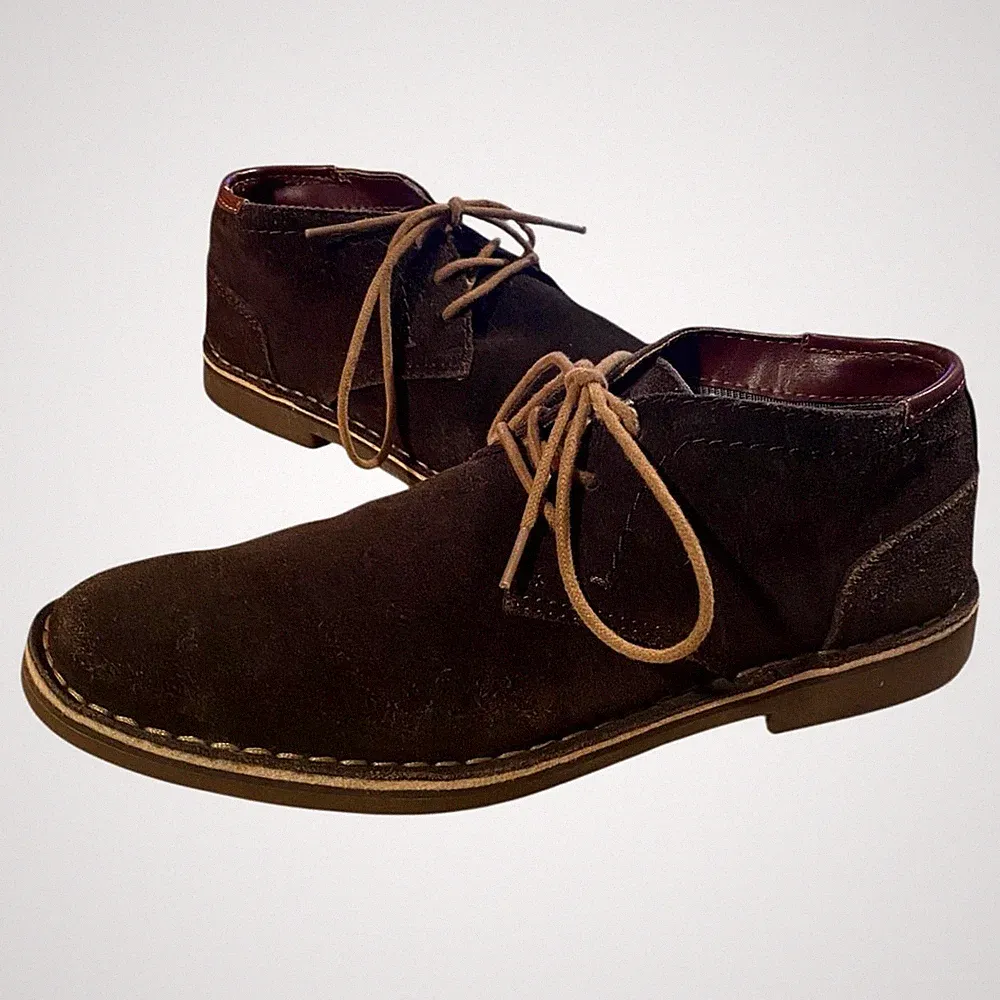 Kenneth Cole Reaction Desert Sun Chukka Boots Mens 7.5M Brown Suede Lace Up