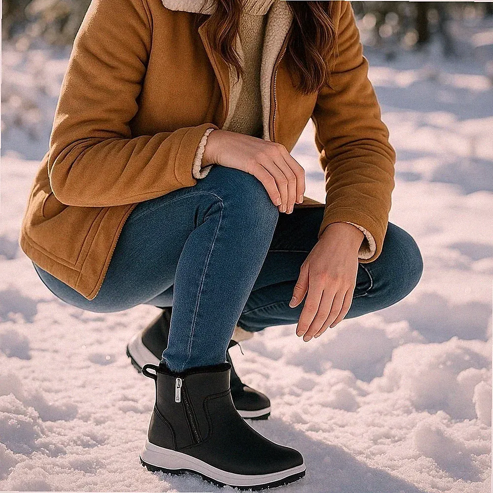 Khombu 6 Boots Womens Fuzzy Sienna Winter Snow Rain Vegan Leather Faux Fur Shoes