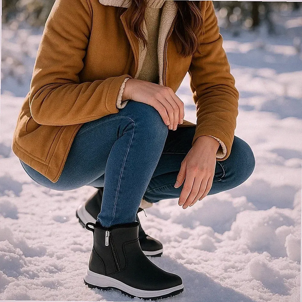 Khombu 8 Boots Womens Fuzzy Sienna Winter Snow Rain Vegan Leather Faux Fur Shoes