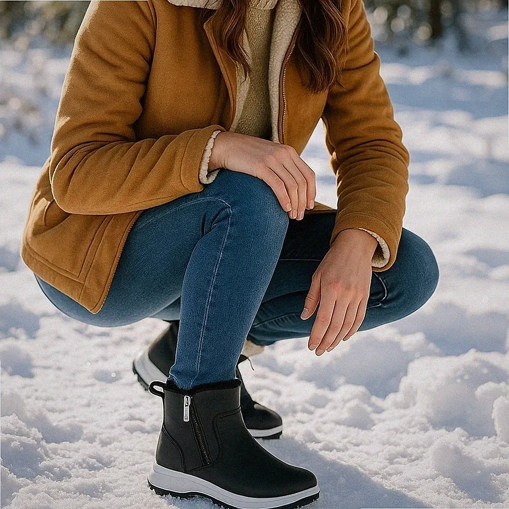 Khombu 9 Boots Womens Fuzzy Sienna Winter Snow Rain Vegan Leather Faux Fur Shoes