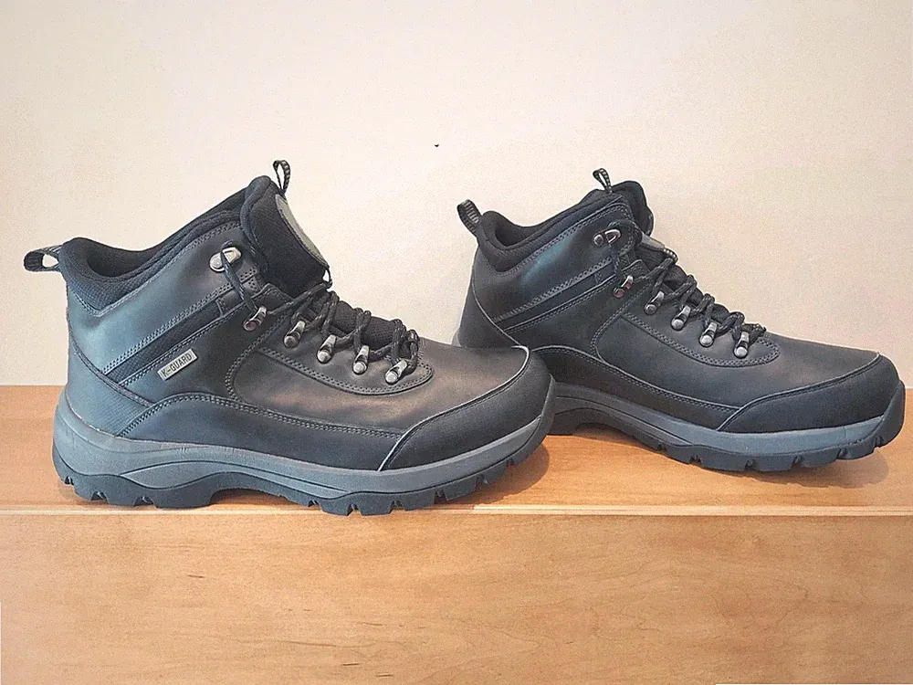 KHOMBU SUMMIT BLK LEATHER WATERPROOF ANKLE HIKING BOOTS K-GUARD MENS SZ 13 M