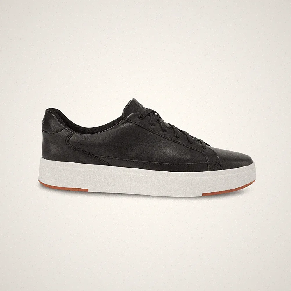 Kizik Vegas Unisex Hands-Free Leather Sneakers - Black / White