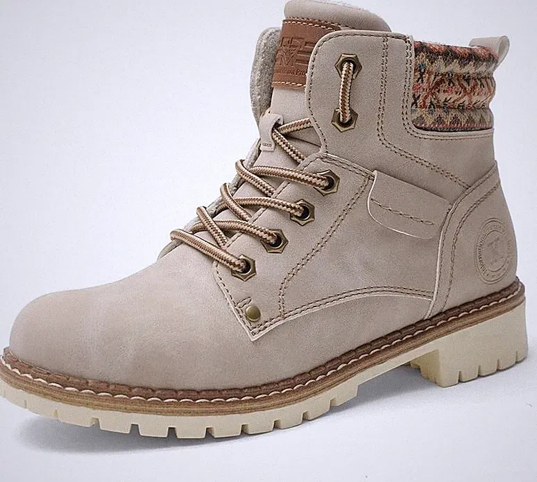 Kkyc Women's Hiking Boots Outdoor Non Slip Casual Boot - LIGHT BEIGE - Size 9