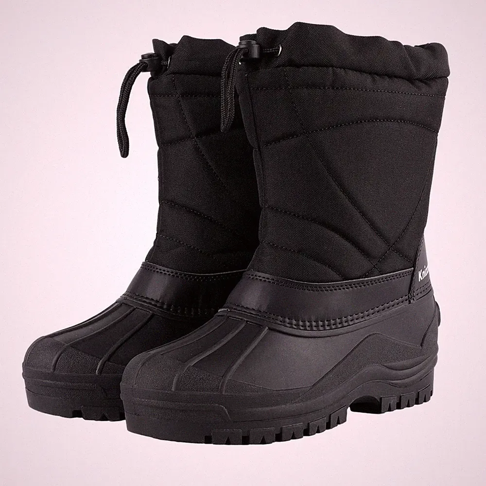 Knixmax Winter Snow Work Boots Men Work Shoes Insulated Waterproof Ski Snow Boot