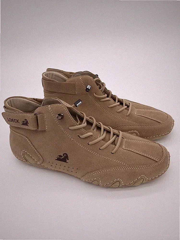 L Deck Outdoor Hiking Chukka Boot 39 Beige Suede Bungee Lace Up Strap Shoe