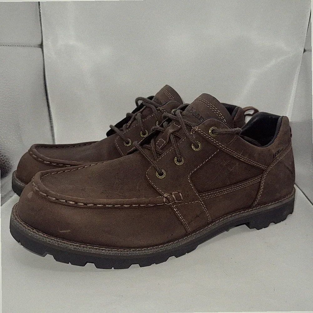L.L.Bean East Point Shoes Mens 13 Wide Leather Moc Toe Lace Up Hiking Outdoor