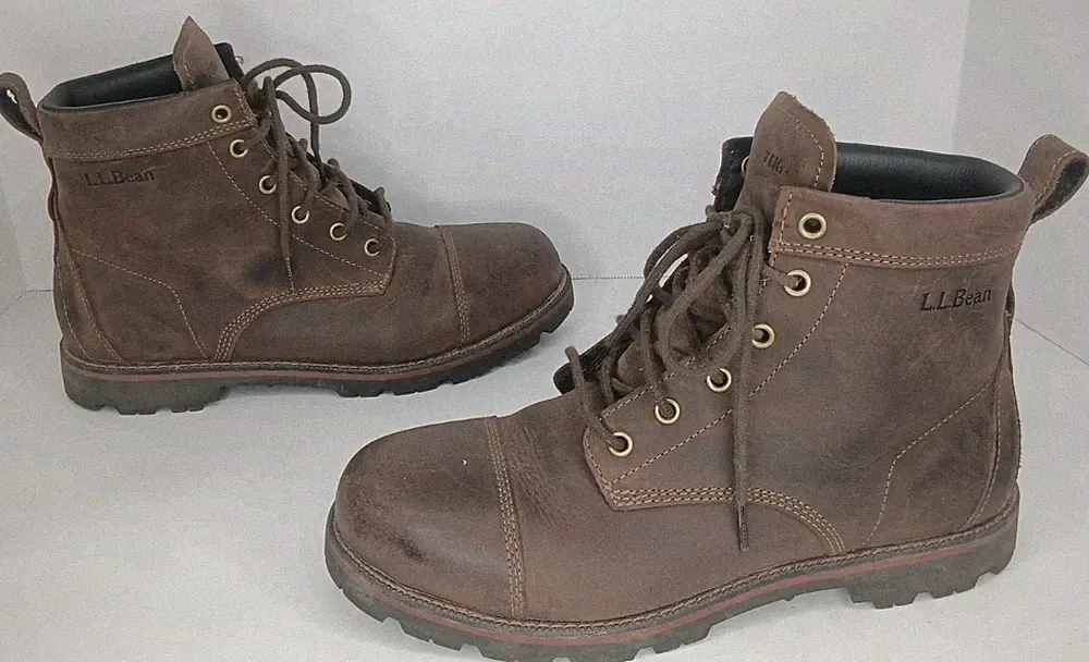 L.L. Bean East Point Tek 2.5 Hiking Boots Mens 9M Leather Trail 501923 Cap-Toe