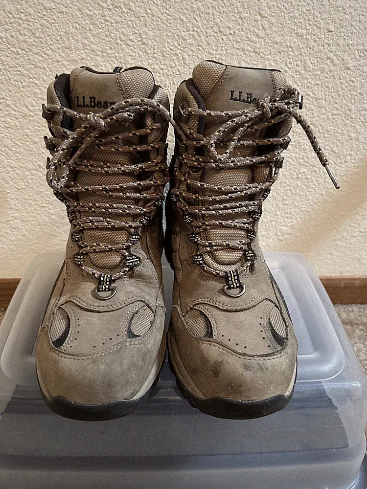 L.L. Bean hiking boots WMNS 9 tan brown tek 2.5 waterproof insulated hightop(17)