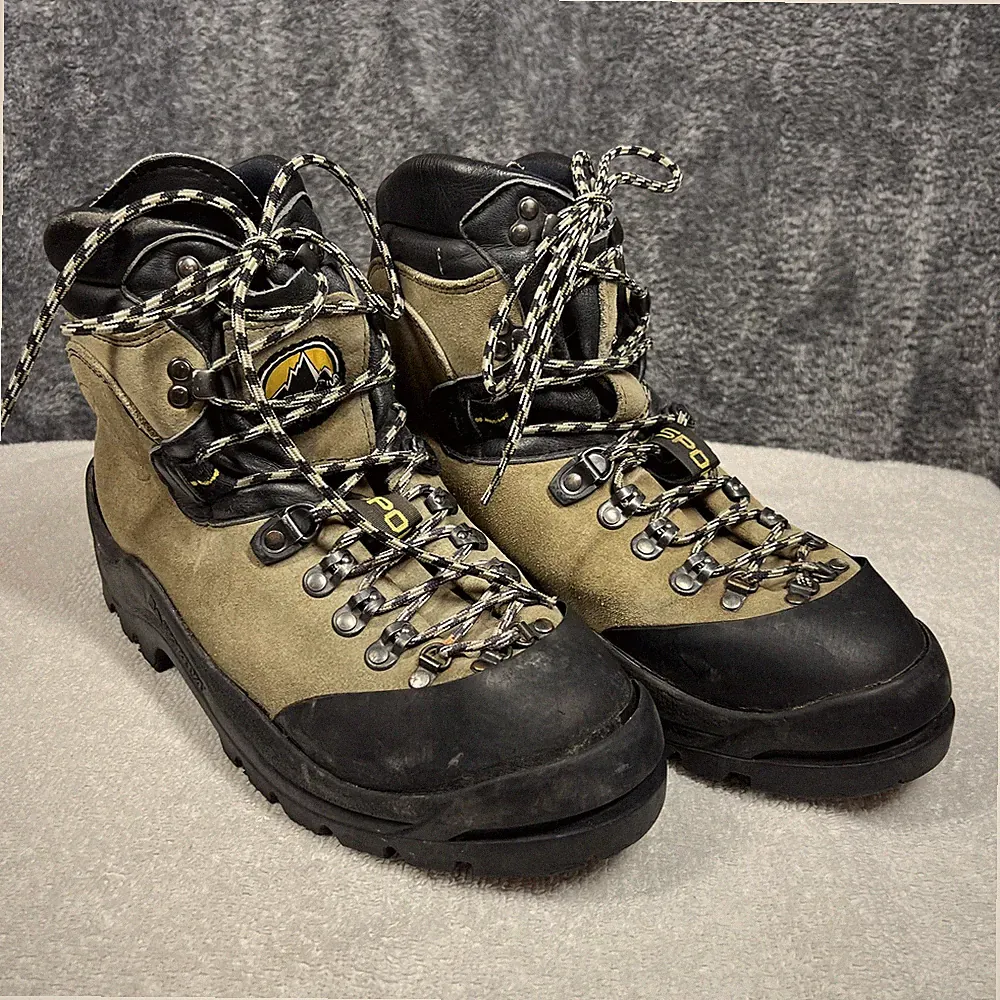 La Sportiva Boots Mens Size 13-14 Beige Leather Skywalk Sole Hiking Trail Italy