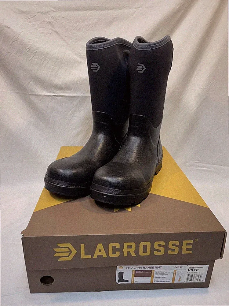LaCrosse Boots Alpha Range Black 5.0MM Comp Toe NMT 248311 Neoprene Mens 12