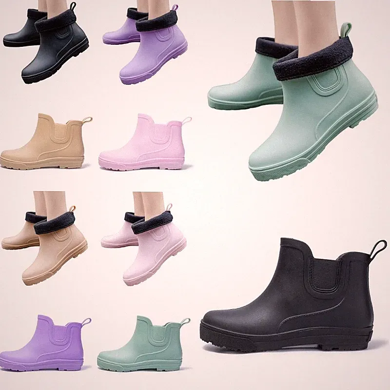 Ladies Rainboot Slip On Rain Boots Outdoor Womens Wide-Calf Comfort Rubber Boot