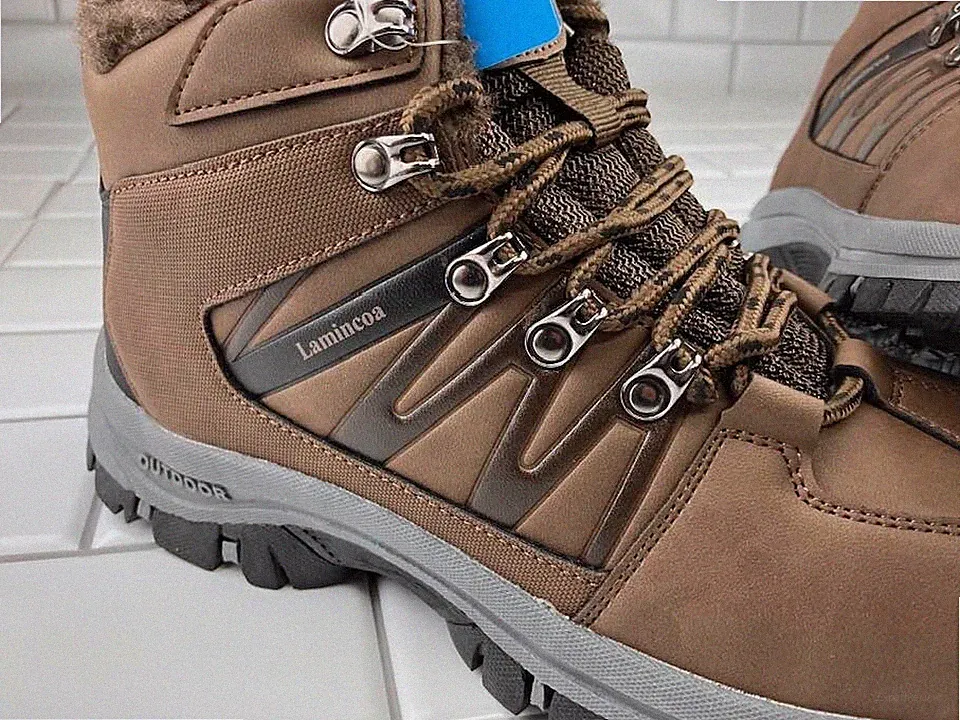 Lamincoa Winter Snow Hiking Boots For Women Fur-Lined Dark Brown size 9.5