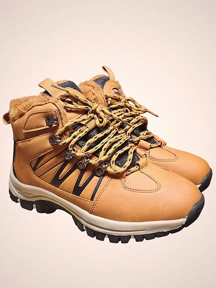 Lamincoa Winter Snow Hiking Boots for Women Warm Faux-fur-lining Anti Slip 7.5