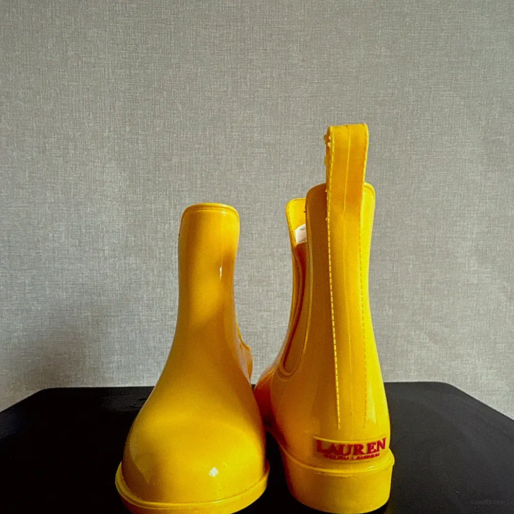 Lauren Ralph Lauren Yellow Waterproof Ankle Rain Boots Women’s Size 8
