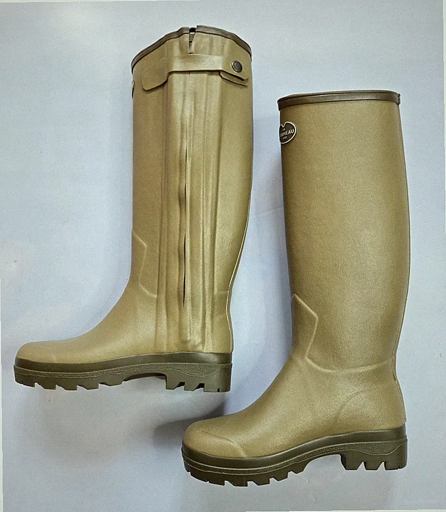 LE CHAMEAU CHASSEUR LEATHER LINED WOMEN'S ICONIC GREEN WELLINGTON BOOTS
