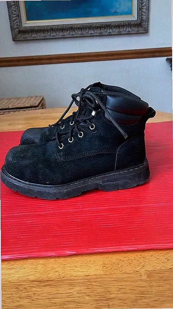 leather upper work hiking boots US 8.5 Steel toe