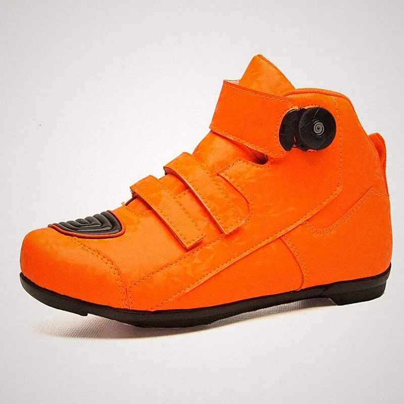 Leather Waterproof Motorcycle Boots Men Rubber Mountain Riding Off-Road Shoes