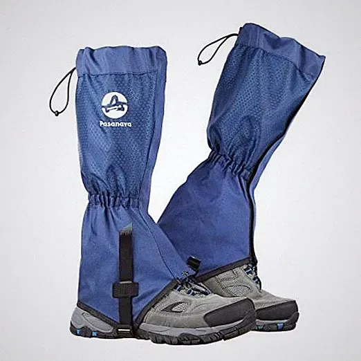 Leg Gaiters Waterproof and Adjustable Snow Boot Gaiters One Size for blue