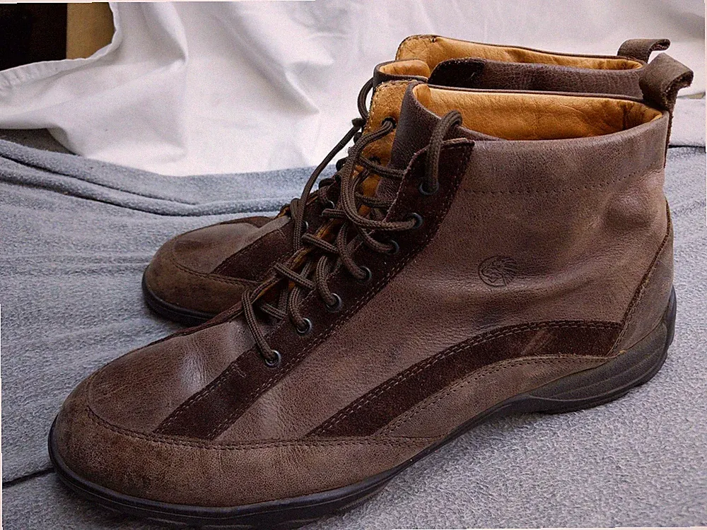 Lion Chukka Boots Mens 13.5 47 Brown Leather Lace Up Ankle Casual Non Slip