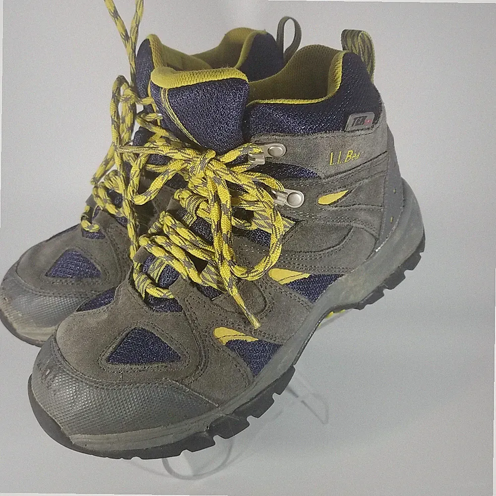 LL Bean Boys 6 Hiking Ankle Boot TEK Waterproof Outdoor Gray Scuffs at Toes