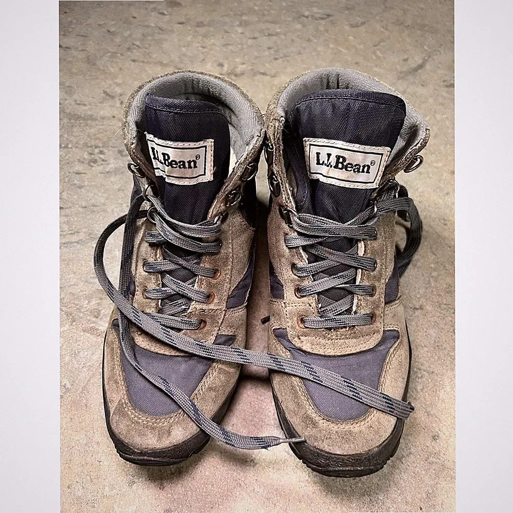 LL Bean G2 Trail Shoes Hiking Boots Thinsulate Womens Sz 7M GUC Brown Navy Blue