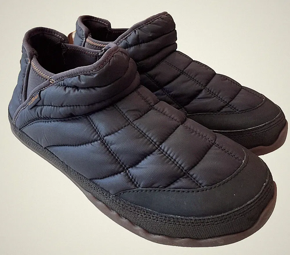 LL Bean NEW Size 9 Mountain Quilted Ankle Boots II Medium Black Slip On Mens