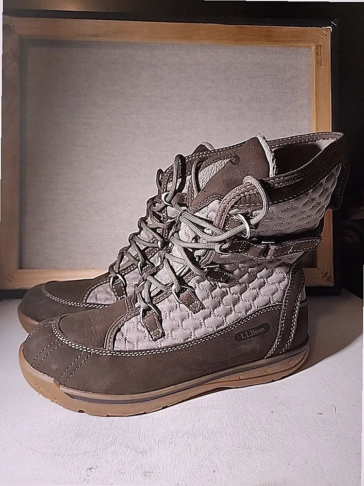 LL Bean Women 8.5M Snow Peak Leather Waterproof Boots Insulated Lined NEW Other