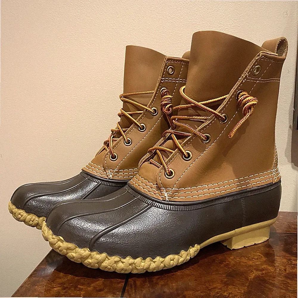 LL Bean Womens 7 Bean Boots 8” Unlined Brown Rain boots