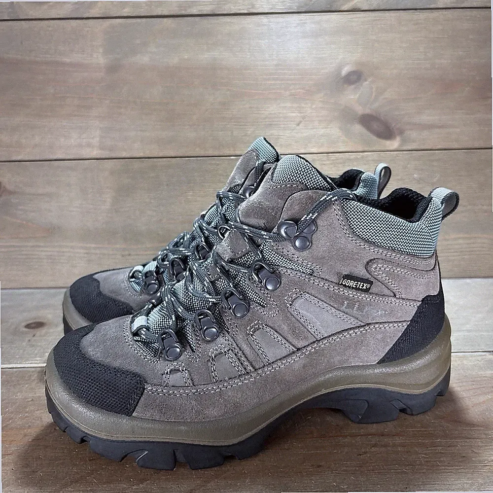 ll bean womens size 6 wide shoes brown leather waterproof hiking boots