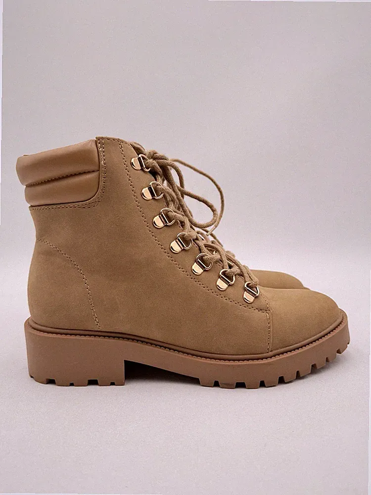 London Rag Shirly Vegan Leather Lace Up Ankle Brown Boots Women Size 11