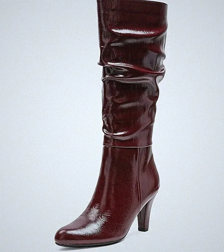Lotgnimry Knee High Womens Stylish Boots High Heel Pointed Toe Side Zipper! NEW!