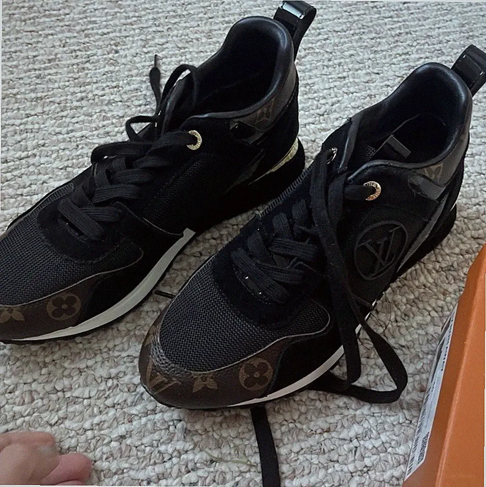 Louis Vuitton Run Away Sneaker Black Brown Monogram Lace Up Rubber Outsole 2023