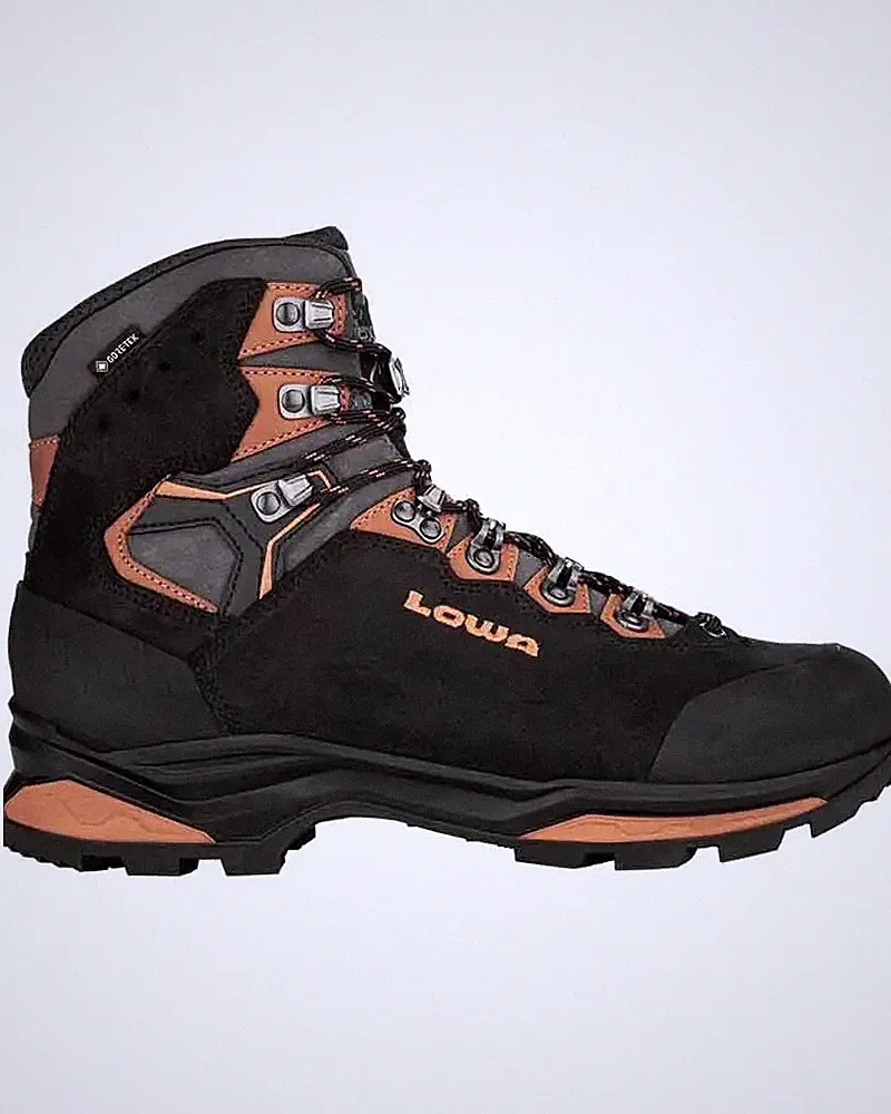 Lowa Camino Evo GTX Gore-Tex Men's Trekking Boots Nabuk, Black/Orange (Taxes inc