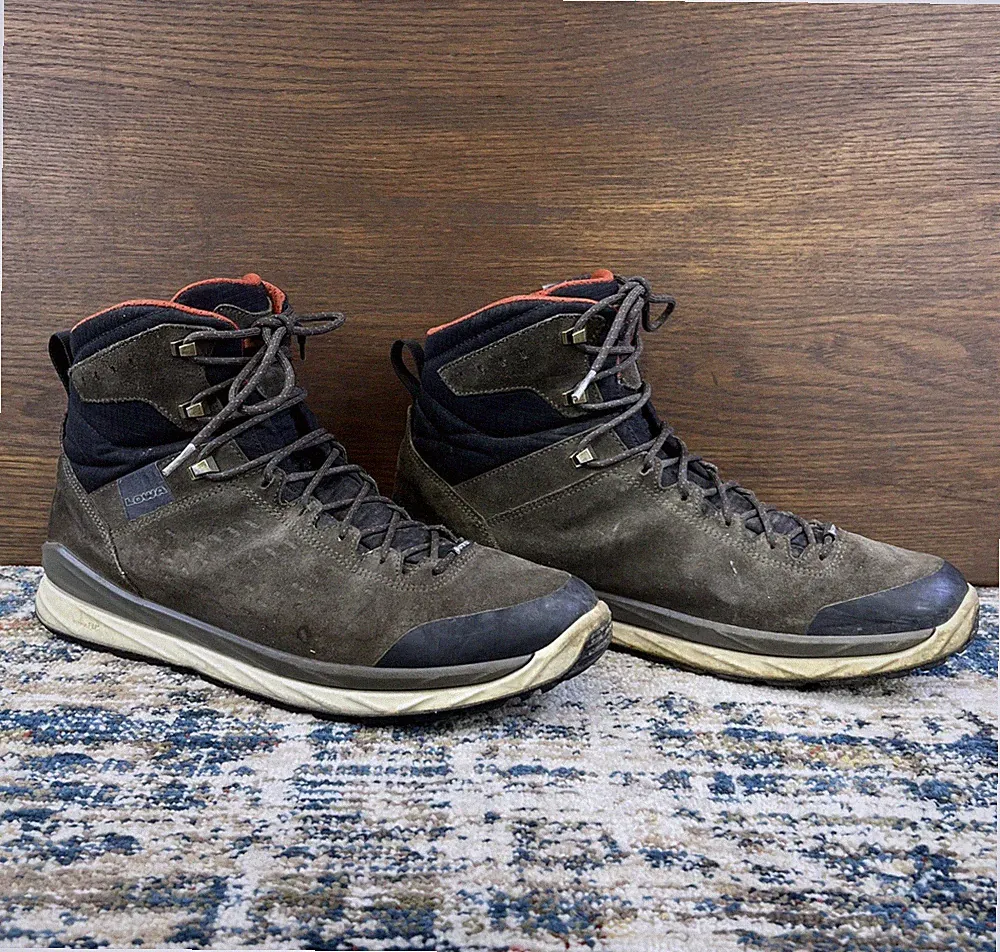 Lowa Malta GTX Mid Hiking Boot Brown Leather Mens Sz 12US Waterproof
